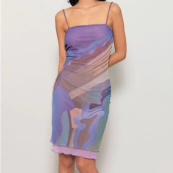 NWT Expired Girl X Heeyajenny 2 Way Mesh Midi Dress - Picture 1 of 5